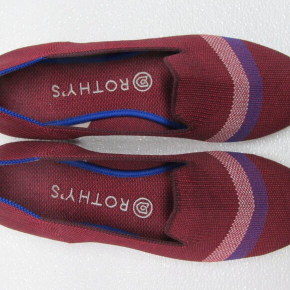 Rothy’s The Loafer Garnet Burgundy Reflective Stripe size 8.5 Limited Edition - Picture 7 of 10
